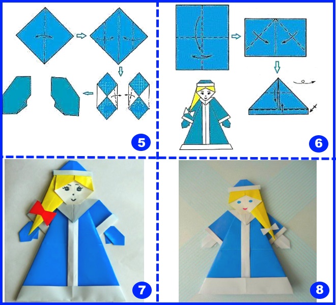 Снегурочка оригами 2