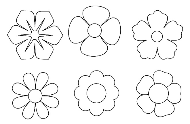 Шаблоны цветков разной формы